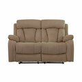 Homeroots 63 x 38 x 40 in. Modern Beige Leather Sofa & Loveseat 343893